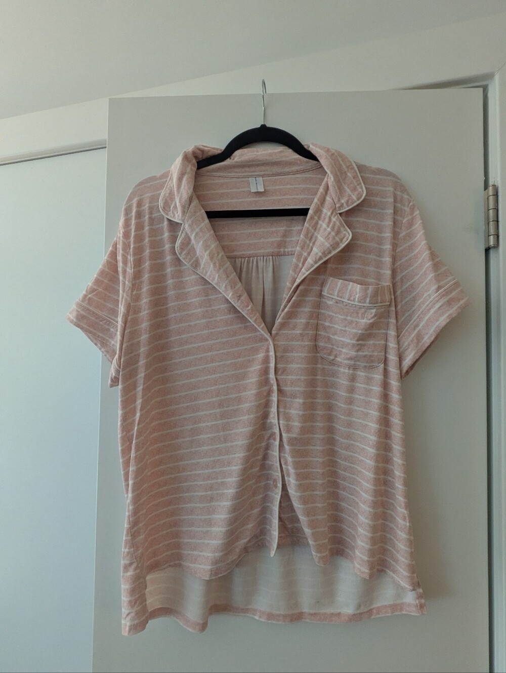 Bare Necessities Striped Pink Short-Sleeve Pajama Set Size L